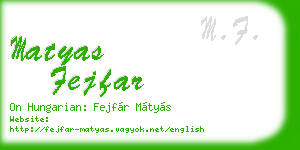 matyas fejfar business card